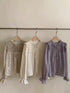 Women Vintage Ruffle Tie Latern Flare Sleeves Tops